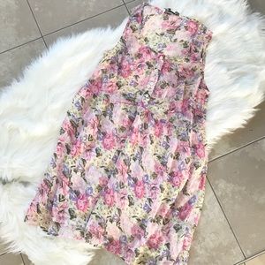 Forever 21 Sheer floral shift dress